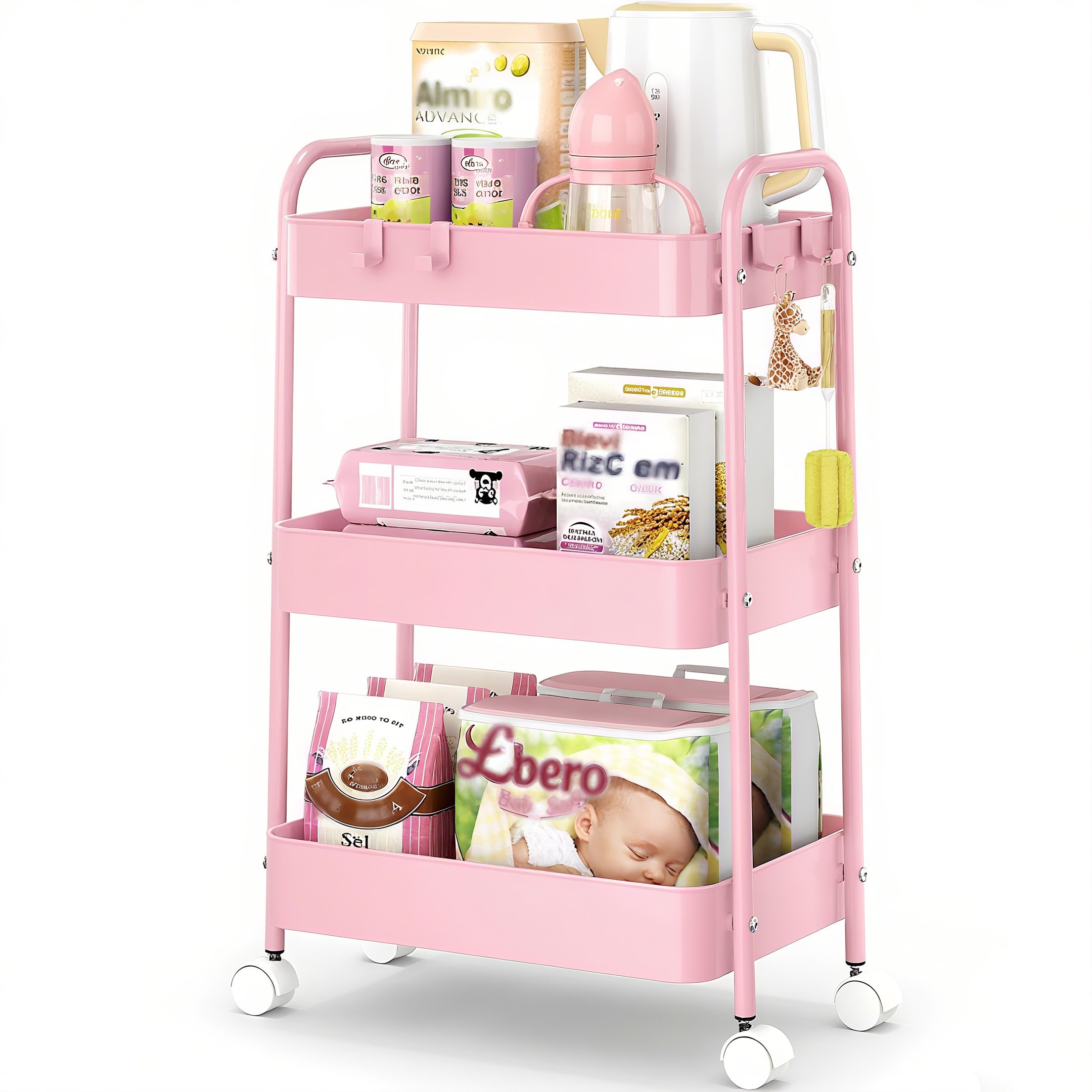 Baby Nursery Storage - Chariot de rangement à 3 niveaux