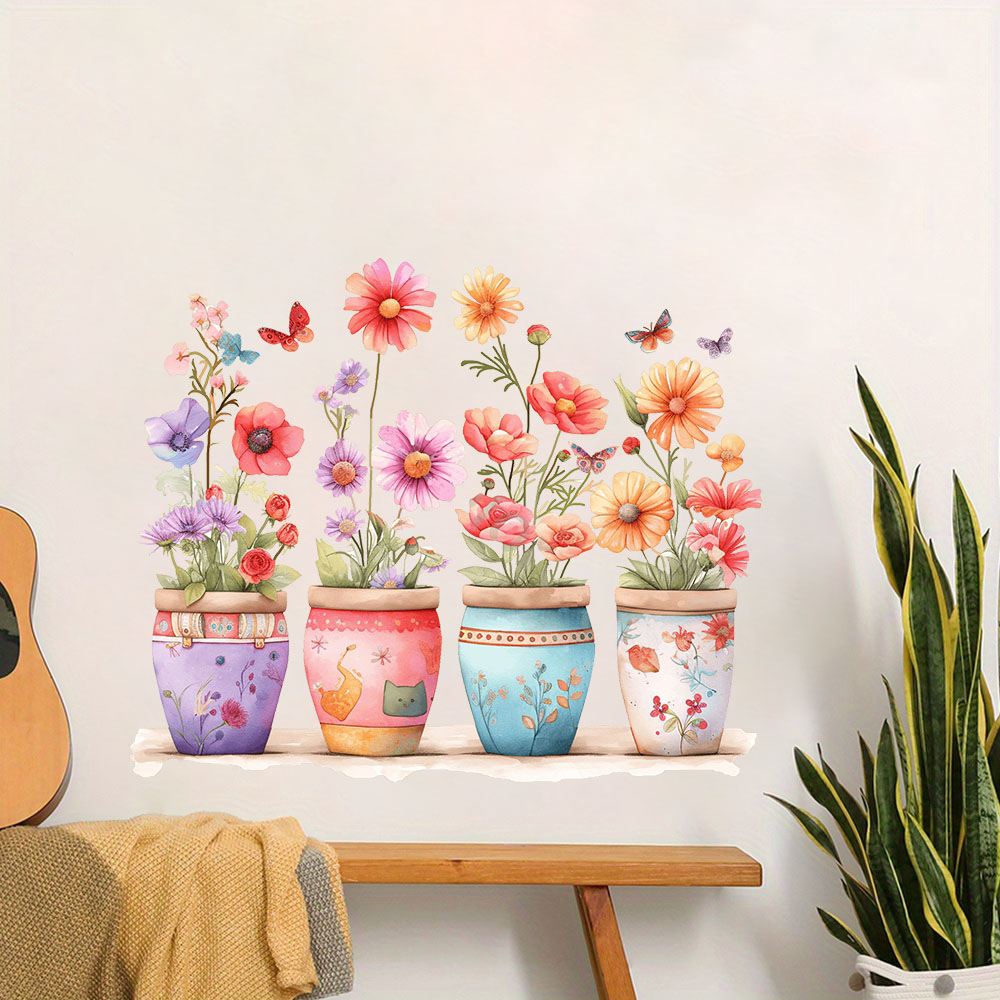 Baby Nursery Plants - Autocollants muraux pour Pot de fleur