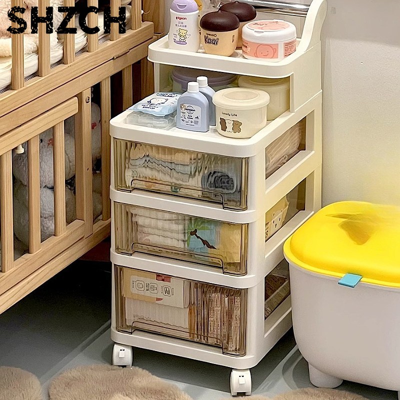 Baby Nursery Drawers - Chariot de rangement roulant à 3