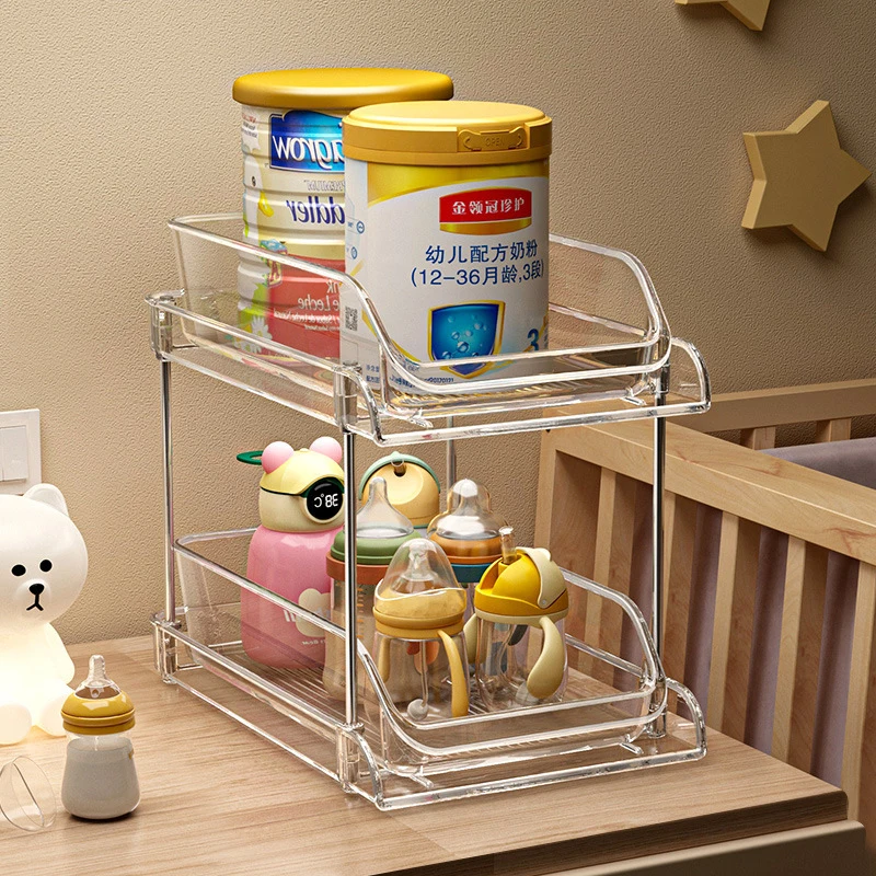 Baby Nursery Storage - Organisateur bébé transparent à 2 niveaux
