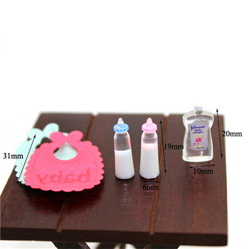 Baby Nursery Dolls - Maison de poupées 1:12, biberons miniatures,