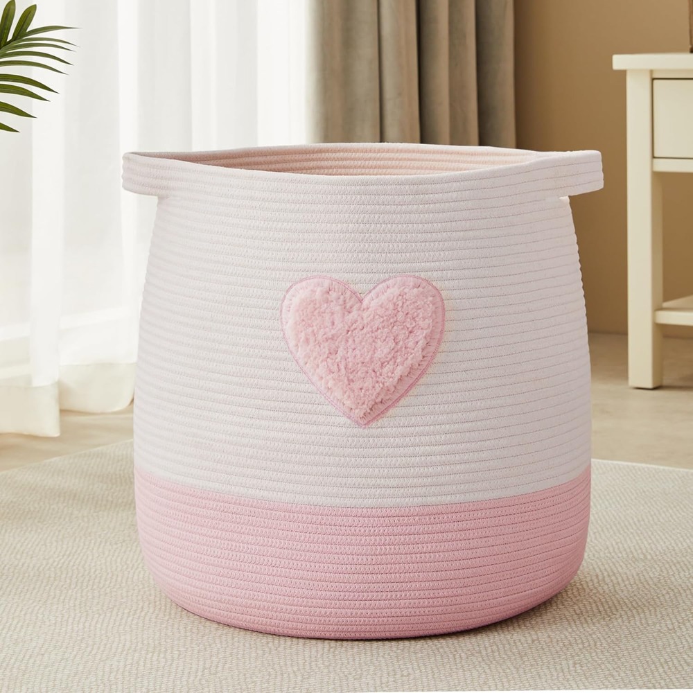 Baby Nursery Basket - Panier à linge rose pour enfants