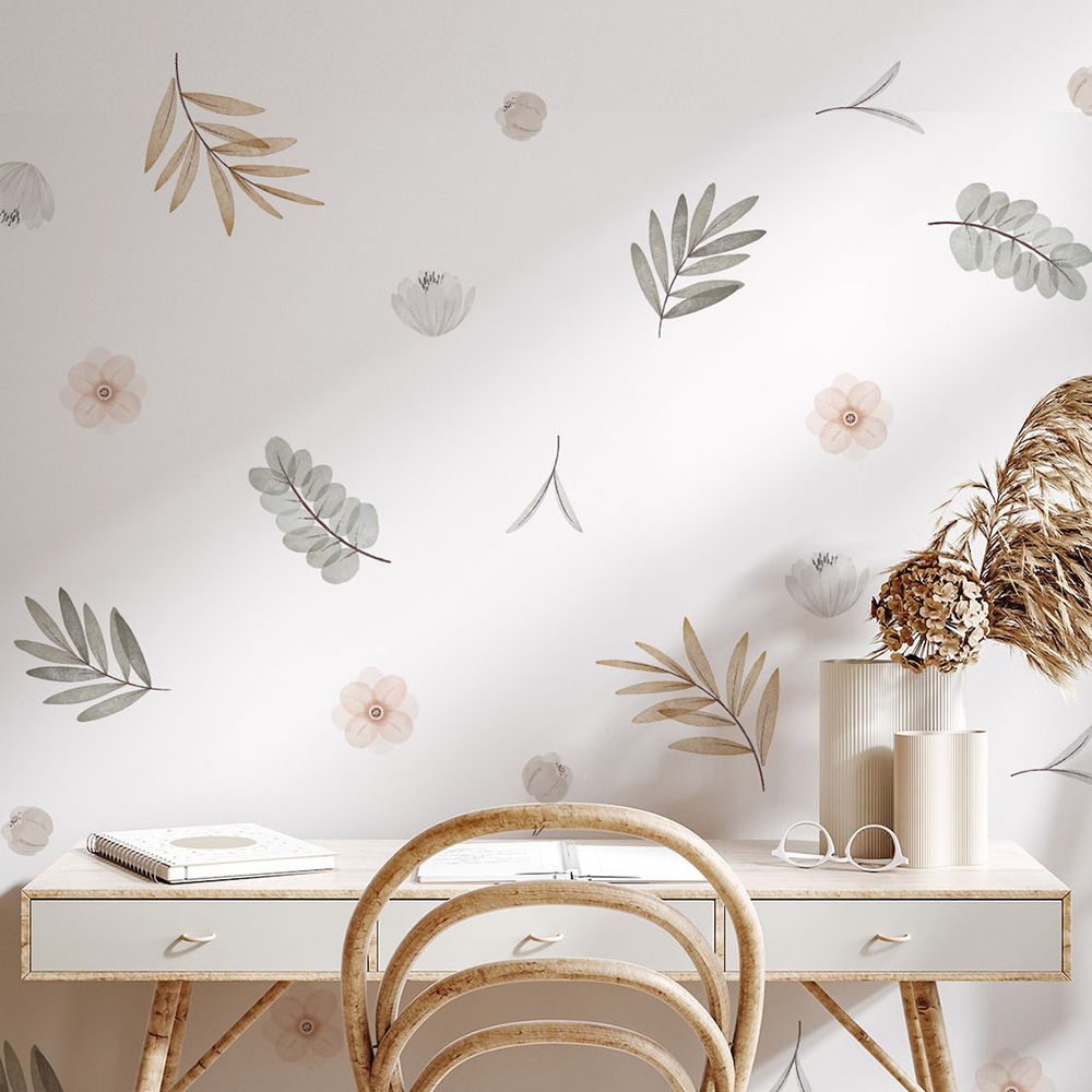 Baby Nursery Accessories - Boho feuilles botaniques bricolage stickers muraux