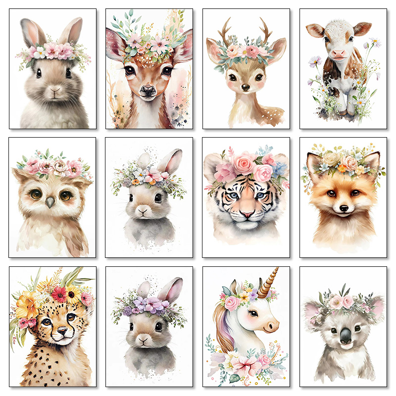 Baby Unicorn Nursery - Bébé ours lapin cerf raton laveur