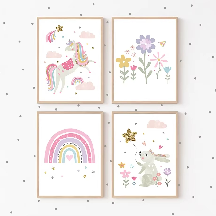 Toile d'art mural licorne lapi - Baby Unicorn Nursery avis et prix