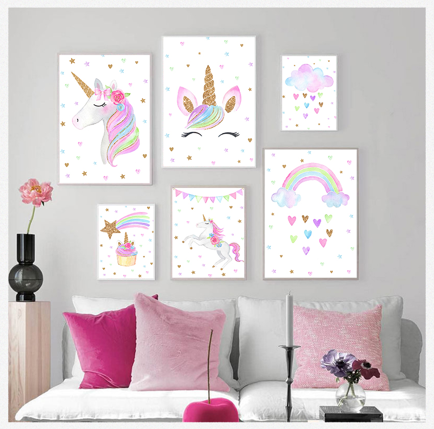 Tableau Mural Adorable en Toil - Baby Unicorn Nursery avis et prix