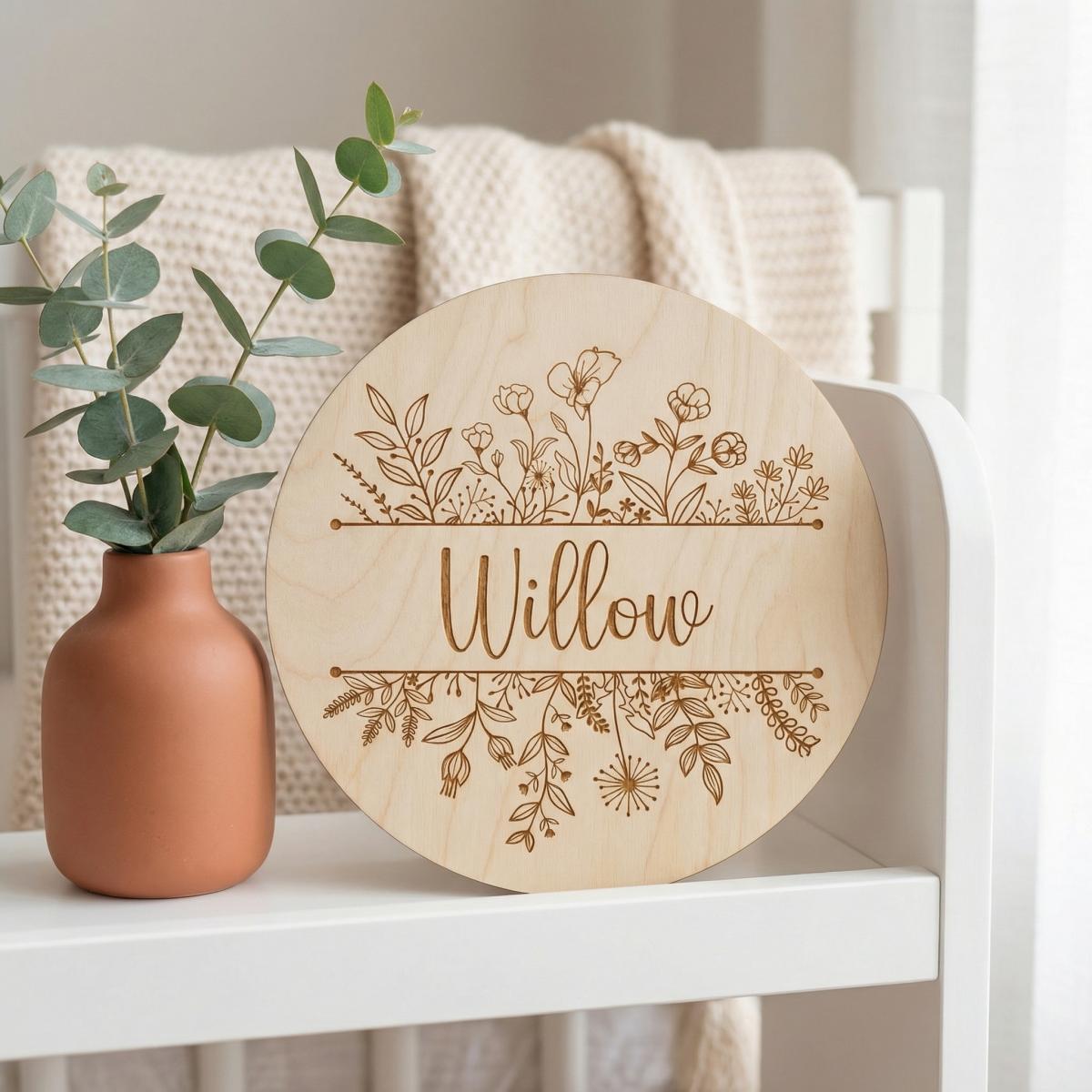Plaque de nom de bébé ronde en - Baby Nursery Wall avis et prix