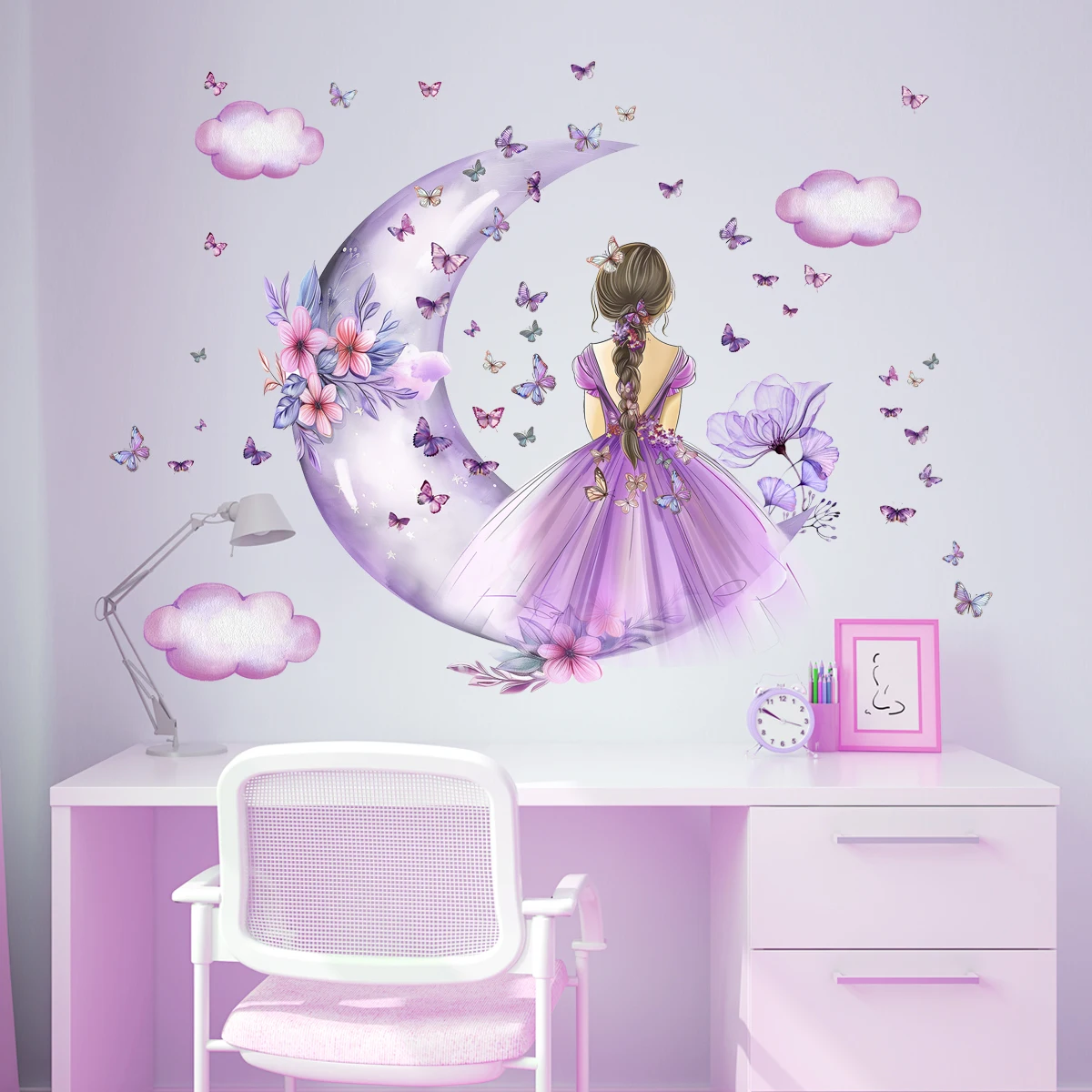 Fille lune papillons Stickers  - Baby Nursery Ideas Girl avis et prix