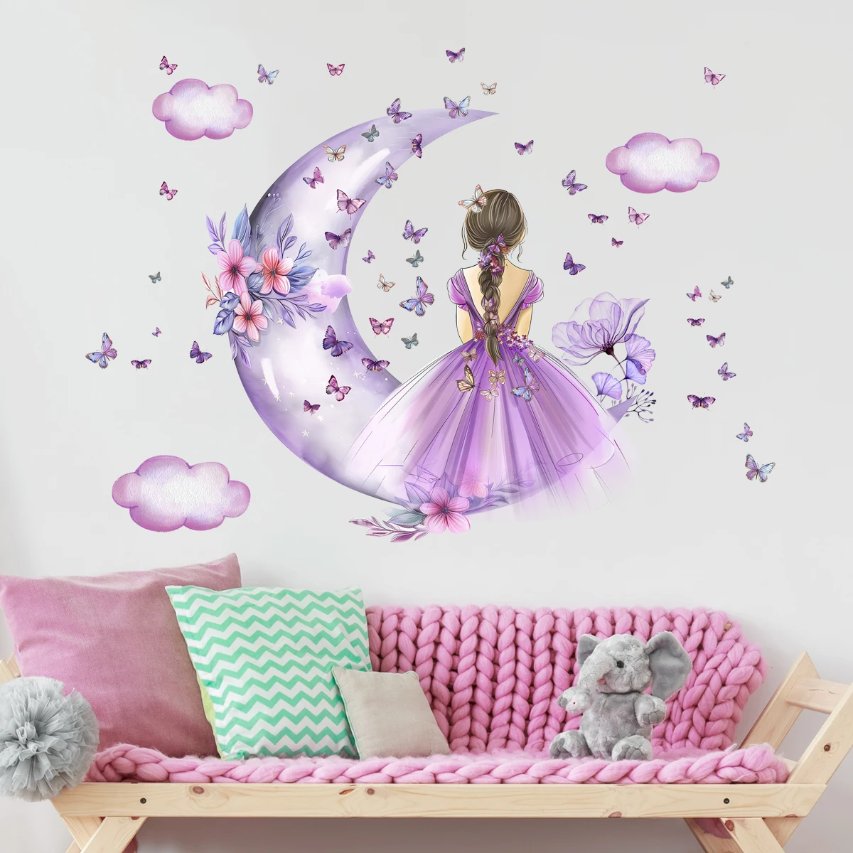 Fille lune papillons Stickers  - Baby Nursery Ideas Girl avis et prix