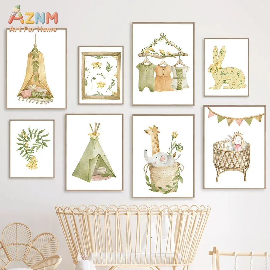 AZNM – toile murale avec anima - Baby Nursery Plants avis et prix