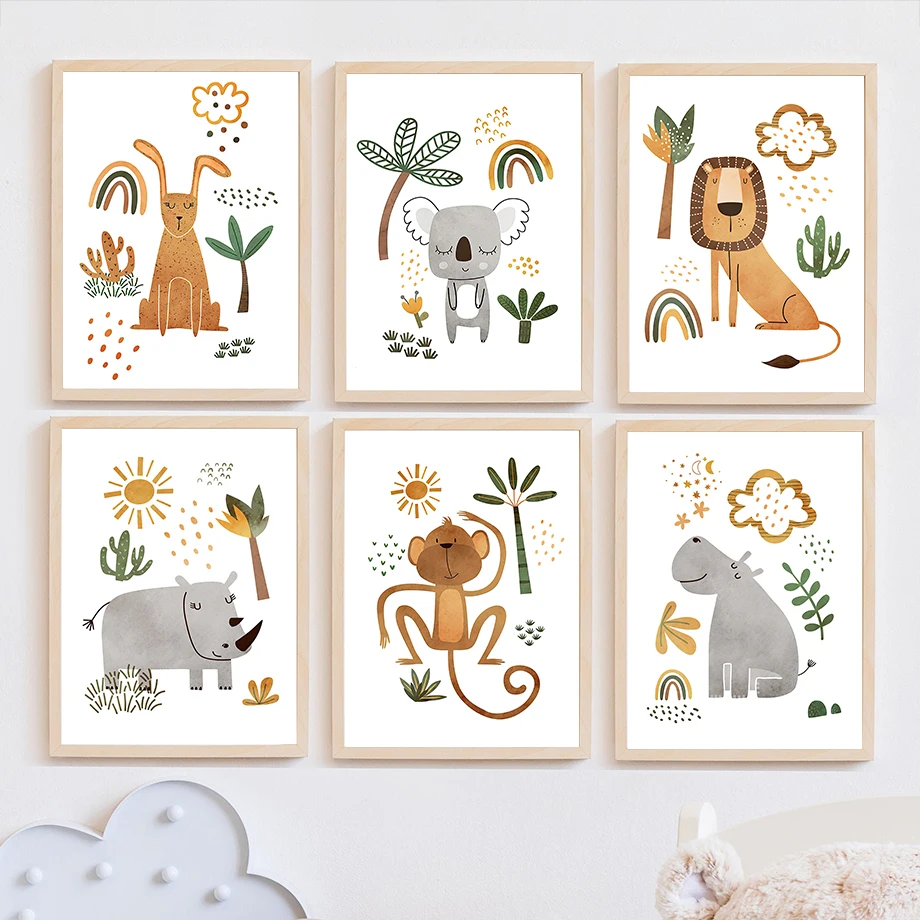 Toile d'art mural girafe, élép - Baby Nursery Plants avis et prix